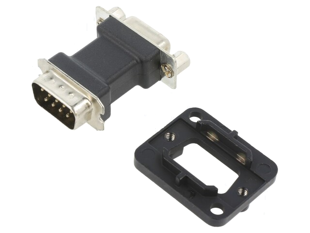 D-SUB FEEDTHROUGH 9P BLACK M-F D-SUB FEEDTHROUGH 9P BLACK M-F
